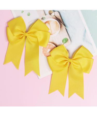 2 Pack 6 inch Bow Hair Clips Large Hair Bow Hair Barrette Clips for Women Girls Yellow Hair Bow - Buy Online on GoSupps.com