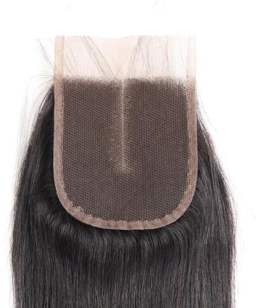 Mila Top Lace Closure Middle Part 4"x4" Brazilian Virgin Hair Straight 100% Unprocessed Human Hair Closure with Baby Hair Natural Color 14inch 14" lace closure middle part - Buy Online on GoSupps.com