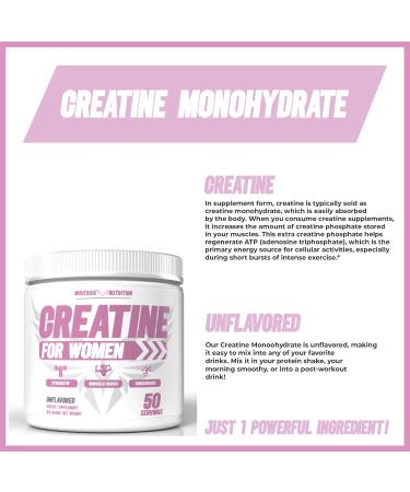 Maverick Nutrition Creatine for Women - Creatine Monohydrate for Women - May Help to Increase Lean Muscle Mass Reduce Recovery Time & More - Creatina - 50 Servings - Unflavored - Buy Online on GoSupps.com