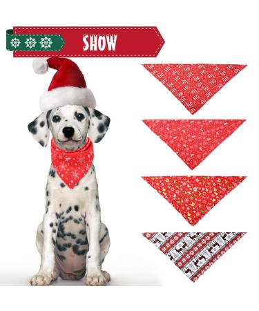 Dog Bandanas 4 Pack Dog Christmas Bandana Classic Buffalo Plaid Pets Scarf Triangle Bibs Neckerchief Set Pet Costume Accessories Decoration for Small Medium Large Dog and Cats 4PC Xmas - Buy Online on GoSupps.com