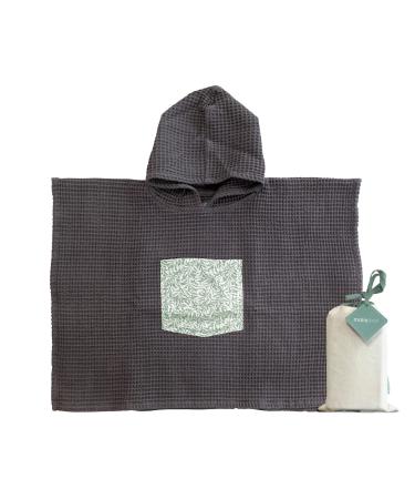 Molis & Co.Batheponcho for children from 1-2 years.Ines II. Hooded beach towel.Light and compact bathrobe for children.(Oeko-Tex 100).Anthracite gray 1-2 years