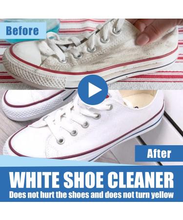 White Shoe Cleaning Cream - 100g White Trainer Cleaner - Shoe Whitener For Trainers - Shoes Whitening Cream With Sponge - Household White Shoe Cleaner Tools For Canvas Sports Shoes 1 set - Buy Online on GoSupps.com