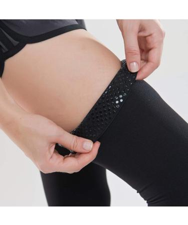 DERCLIVE Compression Stockings for Thighs - 23-32 mmHg Dotted Silicone Socks for Improved Blood Circulation - Black - Soft & Comfortable - Buy Online on GoSupps.com