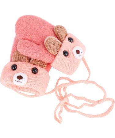 AIDIER Baby Winter Mittens with Fleece Lining | Knitted Gloves for Boys and Girls 0-3 Years | Deep Pink - Buy Online on GoSupps.com