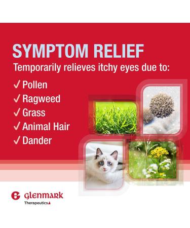 Glenmark Therapeutics Once Daily Olopatadine Eye Drops for Allergies Redness Relief Antihistamine Allergy Relief from Pet Dander Pollen Grass Ragweed Olopatadine HCl 0.2% 2.5ml (Twin-Pack) Twin Pack - Buy Online on GoSupps.com