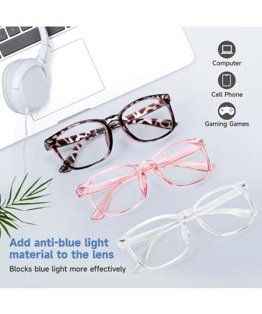 Buy Bio-th 3 Pack Blue Light Glasses for Women - Anti Eyestrain UV Protection Stylish Leopard & Pink Designs - Perfect for Gaming TV & Computer Use - Buy Online on GoSupps.com