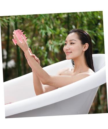 Magiclulu 2-in-1 Silicone Massage Brush - Scalp Peeling & Hair Care Tools - Pink Heart-Shaped Hair Washer for Travel - Buy Online on GoSupps.com