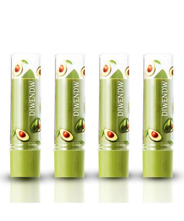 4 Pcs Avocado Color Changing Lipstick for Women PH Mood Magic Lipstick Makeup Gift Set Waterproof Lip Moisturizer Pigmented Long Lasting Tinted Color Change Labiales Lip Gloss Balm Stain