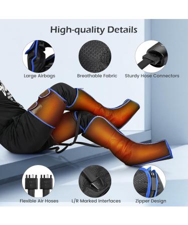 Rinri Leg Massage Device with Heat - Air Compression for Blood Circulation & Muscle Relaxation | 6 Modes 4 Intensities & 2 Heating Levels - Buy Online on GoSupps.com