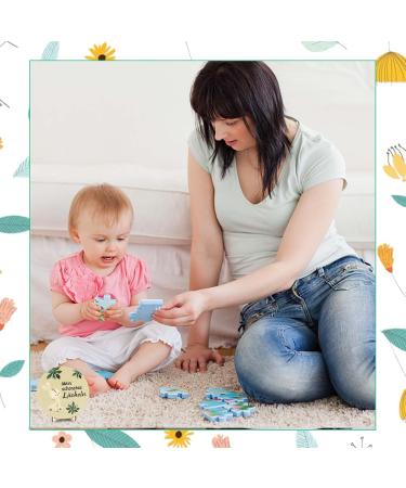 Wood Milestone Cards for Babies - 15pc Set with Fabric Bags | 30 Unique Wooden Slice Patterns | Perfect Baby Gift & Baptism Present | Ideal for Expecting Mothers - Buy Online on GoSupps.com