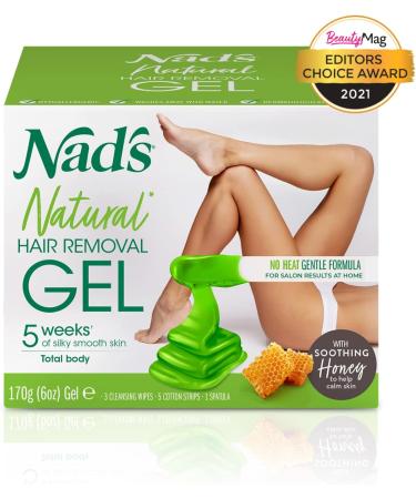 Nad's Original Natural Hair Removal Gel Wax Kit - Body, Arms, Bikini, Legs & Face - No-Heat Formula - 170g - Buy Online on GoSupps.com