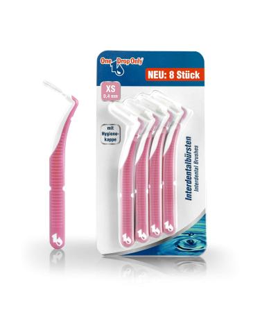 One Drop ONLY - 8 Blister interdental brushes 0.4mm (size XS) / Interental Brush for intermediate tooth cleaning / best oral hygiene through dental brushes 8 pieces (1 Pack) pink - Buy Online on GoSupps.com