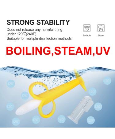 3 Pack Silicone Banana Baby Toothbrush Teether and Finger Toothbrushes for Infant Training and Teething - Buy Online on GoSupps.com