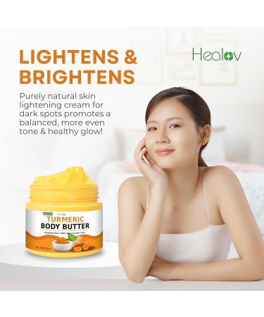 Natural Turmeric Face Cream & Whipped Body Butter - Brightening Lotion for Dark Spots Acne & Hyperpigmentation - Buy Online on GoSupps.com