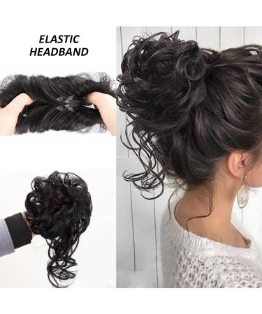 2 Black Wig Loops Women's Hair Accessories Hair Extensions Wig Pieces Curly Bun Bun Extension Clip-On Hair Messy Bun for Women With Thin Hair Short Hair Extensions Hair Accessories - Buy Online on GoSupps.com