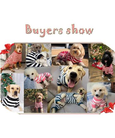 Uadonile 95% Cotton Dog Pajamas, Thermal Jumpsuit for Small and Large Breeds - Pink Striped PJS | XS-XXXL Sizes Available - Buy Online on GoSupps.com