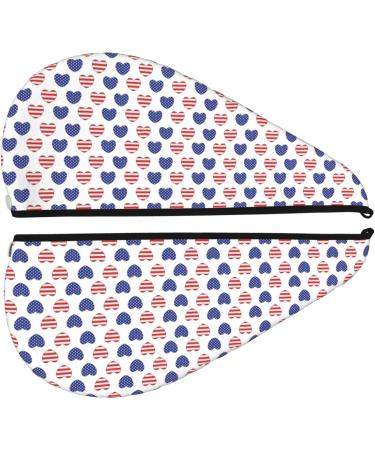 Heart Shaped American Flag Microfiber Hair Towel - Soft & Super Absorbent Hair Wrap for All Hair Types - Buy Online on GoSupps.com