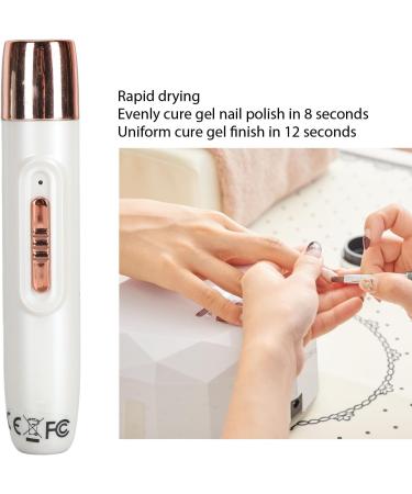 Nail Dryer Easy to Use Cordless Portable Quick Drying USB Rechargeable Small Home Nail Lamp for Single Nail Care (White) - Buy Online on GoSupps.com