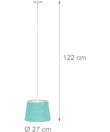 Relaxdays Children's Room Lamp - Starry Sky Hanging Lampshade for Boys & Girls | E27 Mint Fabric Shade - Buy Online on GoSupps.com