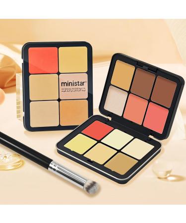 12 Colors Cream Makeup Palette for Cheeks - Blush Contour Concealer & Highlighter - Waterproof & Long-Lasting with Brush - Multi-functional Face Palette (Set #05 - Buy Online on GoSupps.com