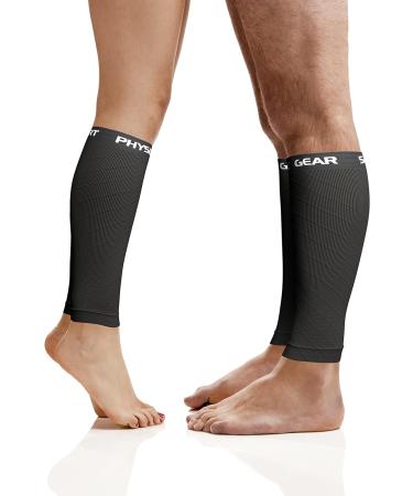 Physix Gear Sport Calf Compression Sleeves for Men & Women - L/XL (14-19) - Heavy Leg Protection & Recovery - Black (1 Pair) - Buy Online on GoSupps.com