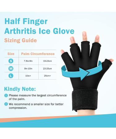 Tolaccea Finger Arthritis Compression Ice Glove for Pain Relief - Adjustable Wrist Strap - Hot & Cold Therapy - Reusable Gel Cold Pack - Small Size - Buy Online on GoSupps.com