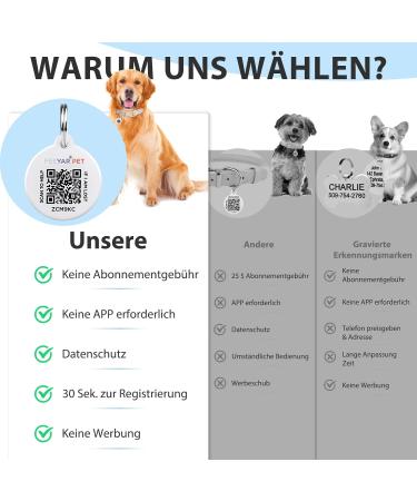Personalized Dog Stamps & Engraved QR Code Tags | Customizable Pet Profiles | 2PCS-30MM | Ideal for Dogs & Cats | International Shipping - Buy Online on GoSupps.com