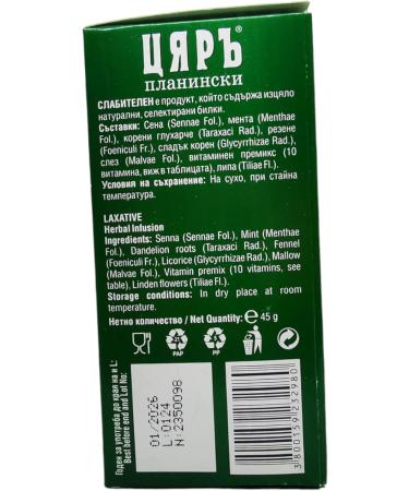 Natural Laxative Herbal Infusion Tea - Gentle Digestive Support with Senna Mint & Dandelion - 30 Filter Bags - Buy Online on GoSupps.com