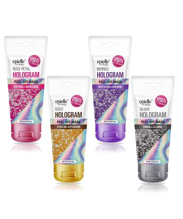 Epielle Hologram Peel Off Face Masks | Glitter Peel Off Mask - Toning & Calming | 8 Variety Packs (Single-Use Testers) Assorted Hologram 4 Pack - Ships Internationally - Buy Online on GoSupps.com