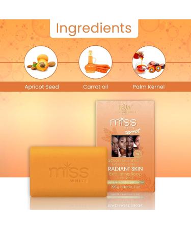 Fair and White Miss Carrot Exfoliating Soap Tonic Scrub 7 oz - Carrot Oil Infused - Buy Online on GoSupps.com