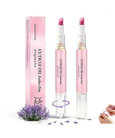 Lot de 2 stylos poussoirs huile cuticules 2026 dissolvant doux pour cuticules stylo portable de soin des ongles lavande pour ongles secs et endommag s Hangnails huile de croissance des ongles