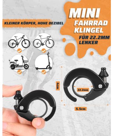 Cyclespeed 100dB Bicycle Bell - Durable Aluminum Alloy MTB Klingel for E-Bikes | 22.2mm Black Racing Accessory - Buy Online on GoSupps.com