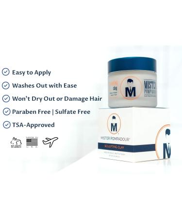 Mister Pompadour Sculpting Clay - Matte Finish | 2 oz | For Men and Women | Natural Ingredients - Buy Online on GoSupps.com