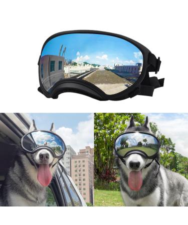 Dog Goggles Large and Medium Breed, UV Protection Windproof and Dustproof. Shatterproof Lens, Breathable Design, Dog Sunglasses Black