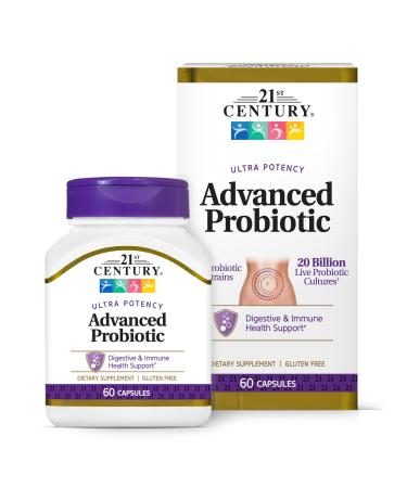 21st Century Advanced Probiotic Capsules 60 Count (27505) Unflavored 60 Count (Pack of 1)