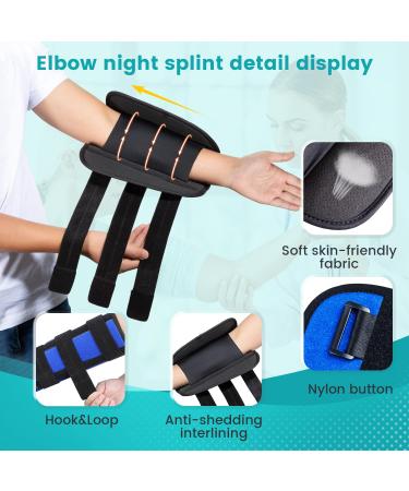 Elbow Brace for Cubital Tunnel Syndrome & Tennis Elbow - Night Support for Ulnar Nerve Relief - S/M Size for Men and Women - Left/Right Arm - Buy Online on GoSupps.com