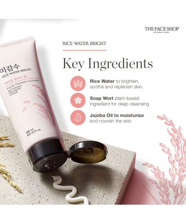 The Face Shop Rice Water Bright Set - Cleanser 150ml + Cleansing Oil 150ml + Foam 100ml - 3 Piece Set - Buy Online on GoSupps.com