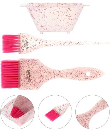 FRCOLOR Hair Dye Color Brush And Bowl Set Hair Tinting Brush Comb Salon Hair Coloring Dyeing DIY Salon Tool For Hair Tint Dying Coloring Applicator Home Barber Pink - Buy Online on GoSupps.com