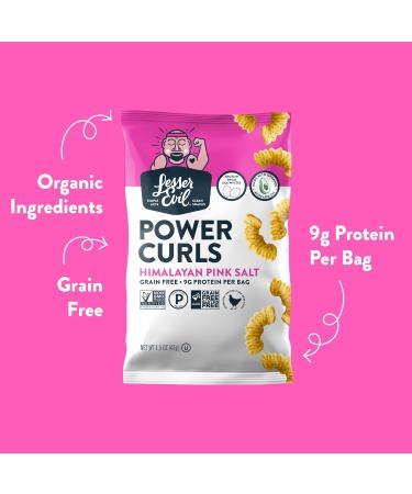 LesserEvil Grain-Free Power Curls with Himalayan Pink Salt 1.5oz (Pack of 7) - Avocado Oil & Egg White Protein - Buy Online on GoSupps.com