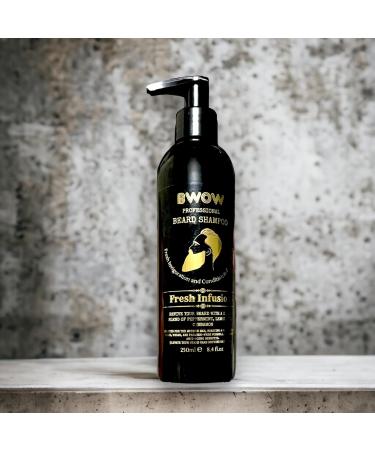 BWOW Professional Beard Shampoo for Men - Vegan Natural Cleanser with Peppermint, Lemon, & Cinnamon - 250ml - Buy Online on GoSupps.com