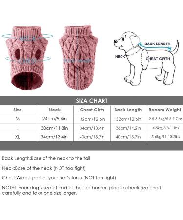 FAMKIT Pet Dog Turtleneck Knitting Sweater Coat - Warm Pullover for Small/Medium Dogs, Light Pink XL - Buy Online on GoSupps.com