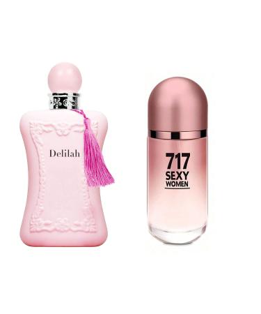 Women's Delilah&717 Sexy Women Perfume Set Romantic Floral Scent Eau De Parfum Spray for Women 3.4 Fl Oz Each Bottle Daily Used Fragrance
