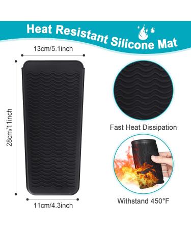 2-Piece Heat Resistant Flat Iron Holder Set with Silicone Travel Mat - Curling Iron Organizer Bag for Daily Use - Buy Online on GoSupps.com