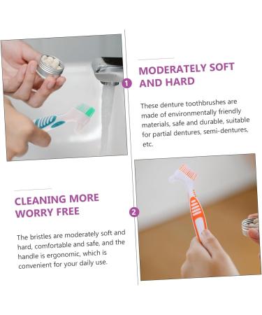 Buy Minkissy Toothbrush for Dentures - Dual Head Colored Rubber TPE 28 Pieces - Ideal for Daily Care & Hygiene - Buy Online on GoSupps.com