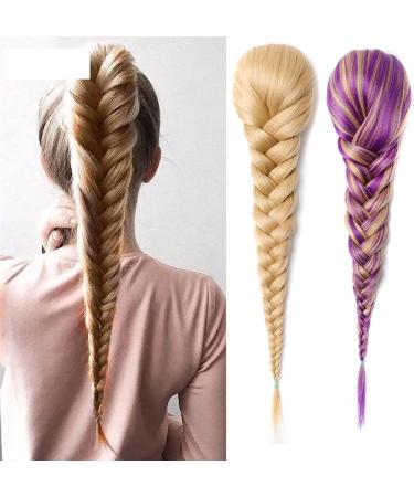 Ponytail Extensions 15 Inch Rope Braids Ponytails Chignon Fishtail Ponytail Extension Synthetic Hair Drawstring for Women(Color:10) 15inches 10 - Buy Online on GoSupps.com