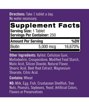 Natrol Biotin 5000 mcg Fast Dissolve Tablets - Strawberry Flavor - 250 Count - Buy Online on GoSupps.com