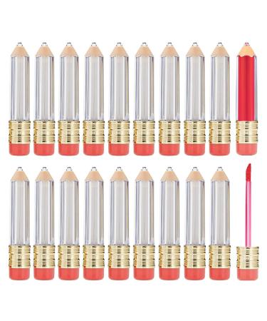 SMTHOME 20 Pieces Pencil Shaped Lip Gloss Tubes Empty Mini Refillable Lip Oil Bottles Clear Lip Balm Tube Portable Lip Glaze Containers DIY Cosmetics Lipstick Samples for Women Girls  5ML