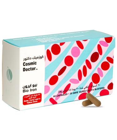 Cosmic Doctor - Bio Iron Capsules - Supplement for Energy Immune Support & Healthy Red Blood Cell Production Gentle on Stomach 60 Capsules