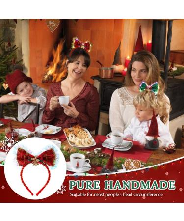 Flayem Bow Christmas Headbands for Kids Adults Red Xmas Cute Hair Hoop with Jingle Bell for Women Men Christmas Party Costume Party Favor - Buy Online on GoSupps.com