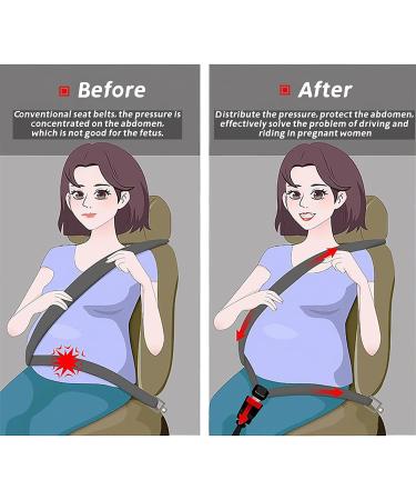 Pregnancy Seat Belt Adjuster for Comfort & Safety - Essential Maternity Car Accessory for Protecting Unborn Baby - Black - Buy Online on GoSupps.com